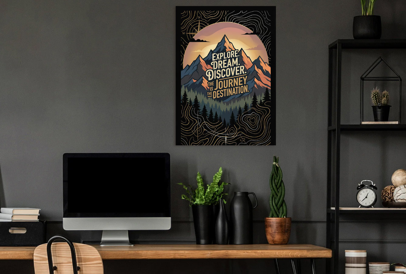 Mountain Landscape with Inspirational Quote